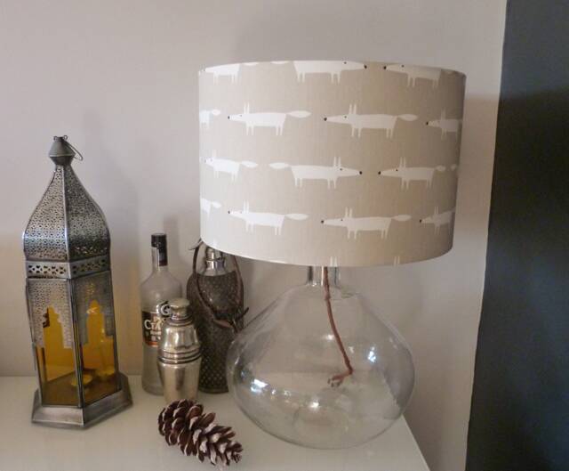 Handmade Drum Lampshade Scion Little Fox Fabric, 40cm - image 1