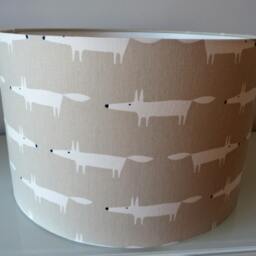 Handmade Drum Lampshade Scion Little Fox Fabric, 40cm - thumbnail 2