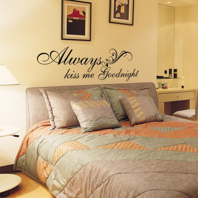 Always Kiss Me Goodnight Vinyl Wall Decal, Bedroom Decor, Master Suite Art Vinyl Lettering - 125 - image 1