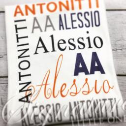 Personalized Baby Blanket, Monogrammed Name Swaddle Receiving Shower Gift, Birth Announcement Blanket - thumbnail 2