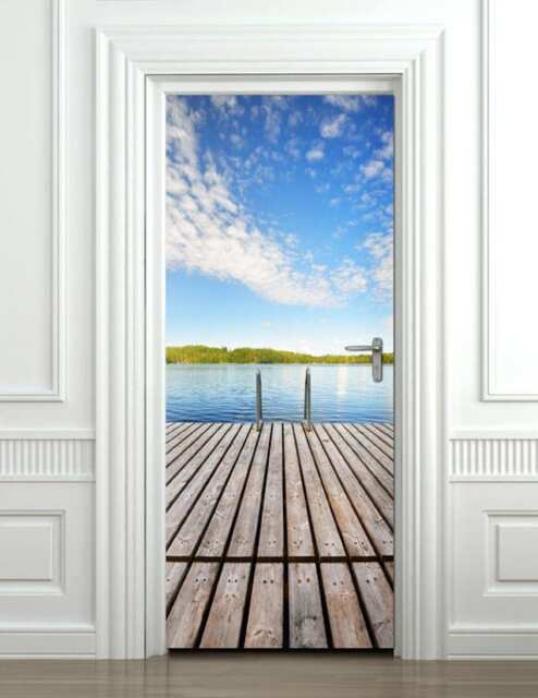 Door Sticker, Wallpaper, Mural, Nature Wall Sea View Bedroom Living Room Home Decor, Decor Mural - image 1