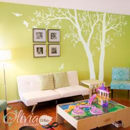 White Tree Decal - Huge Home Decor Large Wall Decals Wall Art Mural White Tree Decals Nt021