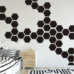 Honeycomb Wall Decal, Hexagon Stickers Per Pack, Self Adhesive Art Sticker, Geometric Design, Peel & Stick, Many Colors Sizes - thumbnail 3