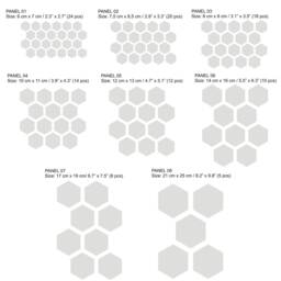 Honeycomb Wall Decal, Hexagon Stickers Per Pack, Self Adhesive Art Sticker, Geometric Design, Peel & Stick, Many Colors Sizes - thumbnail 2