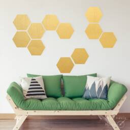 Honeycomb Wall Decal, Hexagon Stickers Per Pack, Self Adhesive Art Sticker, Geometric Design, Peel & Stick, Many Colors Sizes - thumbnail 1