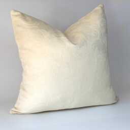 Handmade Cream Self Pattern Cushion Cover, Reclaimed Fabric, 18x18 - thumbnail 4
