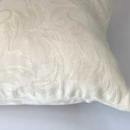 Handmade Cream Self Pattern Cushion Cover, Reclaimed Fabric, 18x18 - thumbnail 2