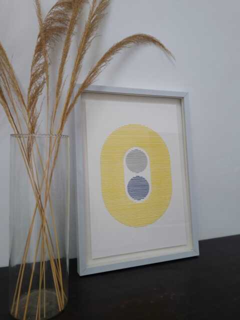 Minimalist Paper Embroidery Art, Geometric Wall Decor, Handmade - image 1