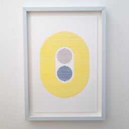 Minimalist Paper Embroidery Art, Geometric Wall Decor, Handmade - thumbnail 3