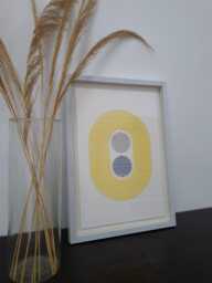 Minimalist Paper Embroidery Art, Geometric Wall Decor, Handmade - thumbnail 1