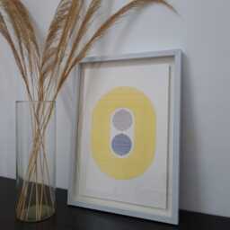 Minimalist Paper Embroidery Art, Geometric Wall Decor, Handmade - thumbnail 2