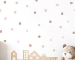 Boho Polka Dot Wall Decals Neutral Earth Tones Nursery Decor