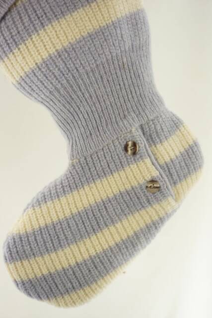 Christmas Stocking Ooak Felted Wool Felt Shetland Ribbed Knit Purple Lavender Yellow Recycled Repurposed Upcycled 603 - image 1