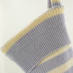 Christmas Stocking Ooak Felted Wool Felt Shetland Ribbed Knit Purple Lavender Yellow Recycled Repurposed Upcycled 603 - thumbnail 3