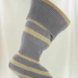 Christmas Stocking Ooak Felted Wool Felt Shetland Ribbed Knit Purple Lavender Yellow Recycled Repurposed Upcycled 603 - thumbnail 4
