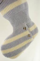 Christmas Stocking Ooak Felted Wool Felt Shetland Ribbed Knit Purple Lavender Yellow Recycled Repurposed Upcycled 603