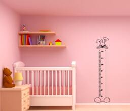 Baby Kid Children's Growth Chart Bunny Rabbit Wall Decals Decal Vinyl Mural Decor Free Shipping L180 - thumbnail 1