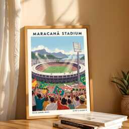 Maracan?? Stadium Football Poster - Soccer Fan Rio De Janeiro Brazil Wall Art Print Illustration - thumbnail 3