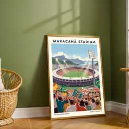 Maracan?? Stadium Football Poster - Soccer Fan Rio De Janeiro Brazil Wall Art Print Illustration - thumbnail 2