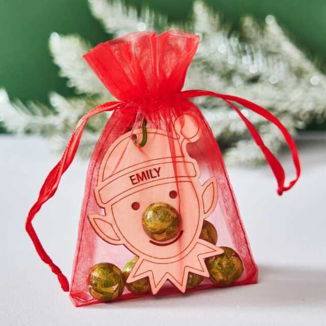Personalized Chocolate Elf Decoration - Christmas Stocking Filler - image 1