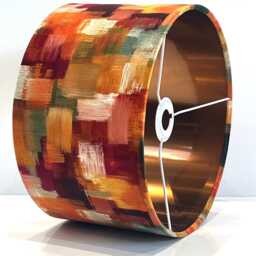 Handmade By Order Luxury Multi Colour Brush Strokes Abstract Art Print Velvet Drum Lamp Shade Pendant Light All Shapes & Sizes - thumbnail 3