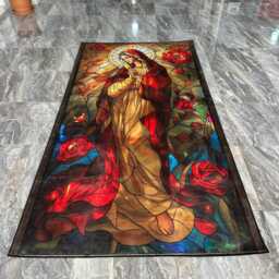 Tiger Lotus Rug - Serene Wildlife Tile Mat Nature Decor Washable Carpet - thumbnail 4