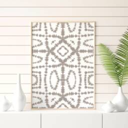Coastal Trendy Framed Set Of 3 Wall Art Prints For An Earth Tone Summer Beach Themed Decor, Shibori Tie Dye Boho Lake House Decor - thumbnail 2
