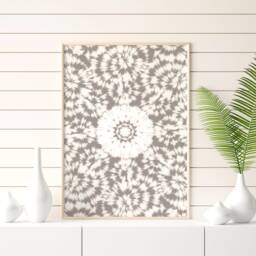 Coastal Trendy Framed Set Of 3 Wall Art Prints For An Earth Tone Summer Beach Themed Decor, Shibori Tie Dye Boho Lake House Decor - thumbnail 3