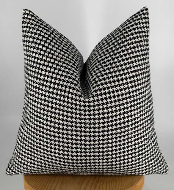 Black & White Houndstooth Pillowcase, Decorative Throw Pillow For Couch Or Bed, Modern Farmhouse Decor, 20x20 - image 1