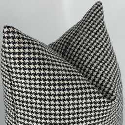 Black & White Houndstooth Pillowcase, Decorative Throw Pillow For Couch Or Bed, Modern Farmhouse Decor, 20x20 - thumbnail 3