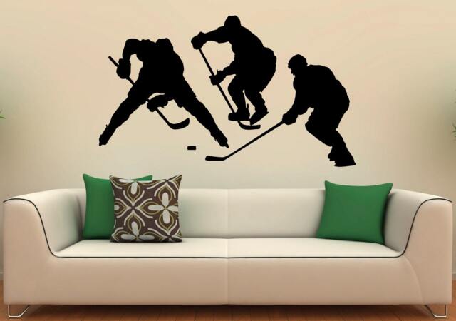 Hockey Players Sticker Wall Decal Sports Interior Bedroom Home Decor Dorm Room Poster Art Murals - 6H01Ey - image 1
