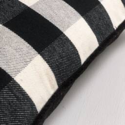 Black Plaid Cotton Pillow - thumbnail 4