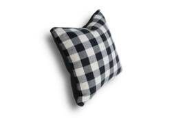 Black Plaid Cotton Pillow - thumbnail 1