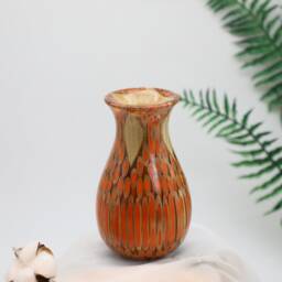 Colored Pencil Resin Vase - Wooden Stem, Dry Flower Holder Statement Art Piece - thumbnail 3