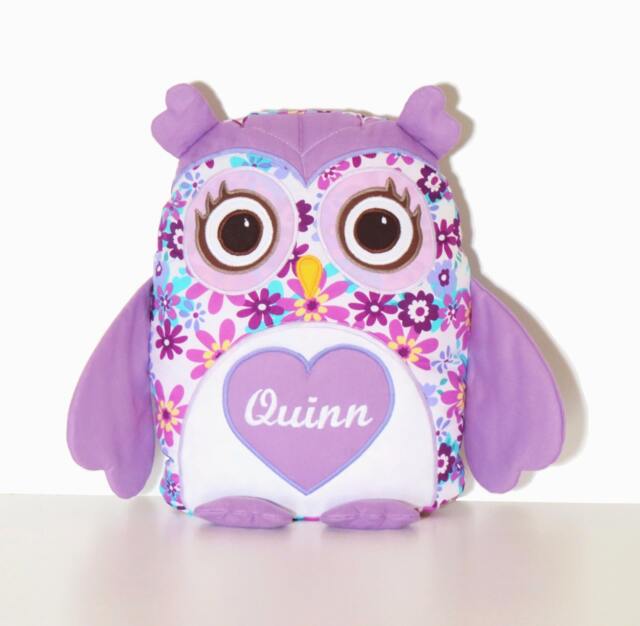 Owl Pillow Cover Amd Pillow, Throw Monogram , Designer Custom Baby Purple, White - image 1