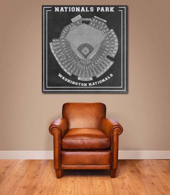 Nationals Park Seating Chart Print Vintage Baseball Stadium Art - image 1