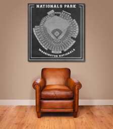 Nationals Park Seating Chart Print Vintage Baseball Stadium Art - thumbnail 1