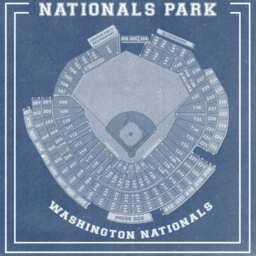 Nationals Park Seating Chart Print Vintage Baseball Stadium Art - thumbnail 2