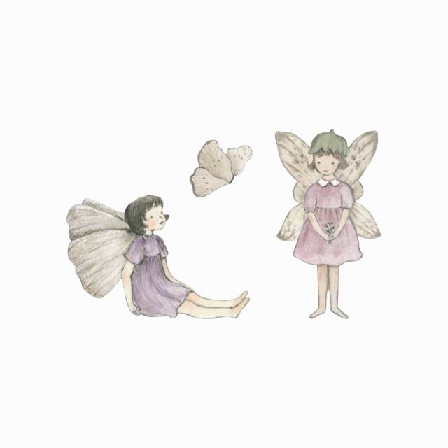 Fairies & Butterfly Fabric Wall Stickers. Removable & Reusable. Bianca Pozzi Collection - image 1