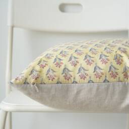 "Block Print Pillow Cover Floral Batik, Natural Dyed - 20"" X 20" - thumbnail 3