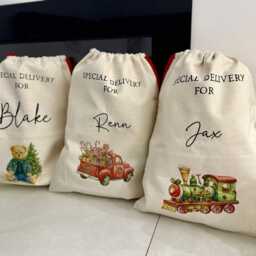 Personalised Train Christmas Sack + Stocking - thumbnail 2