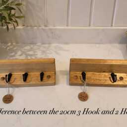 Handmade Oak Waxed Key Holder Shelf - Slimline Entryway Organiser - thumbnail 2