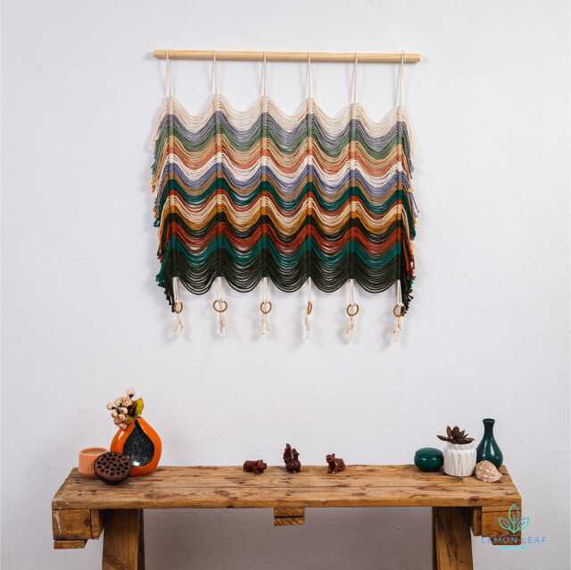Extra Large Macrame Wall Hanging Woven Bohemian Mural, 29.5x31 Inches - image 1