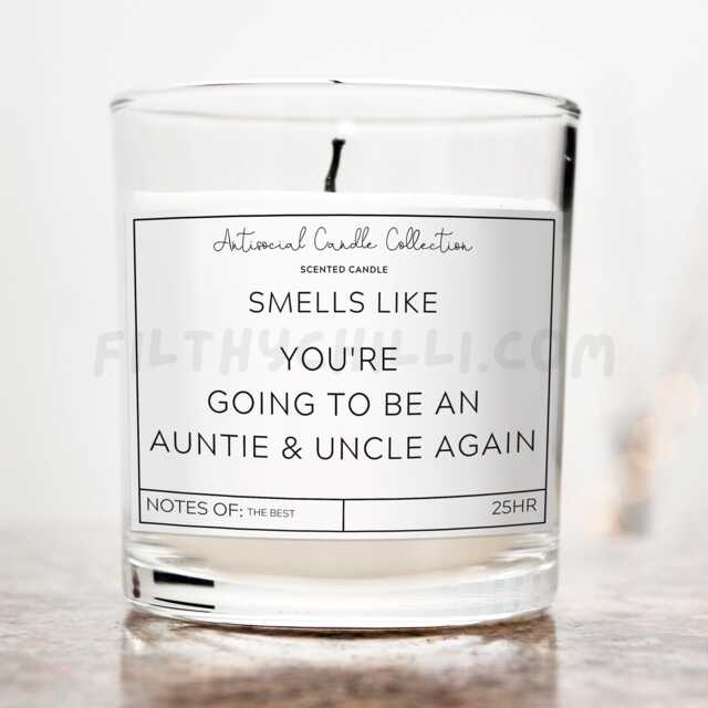 You're Going To Be An Auntie & Uncle Again, Christmas Pregnancy Announcement, Candle, ??? - image 1