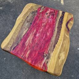 Crimson & Gold Resin Art Table - thumbnail 3