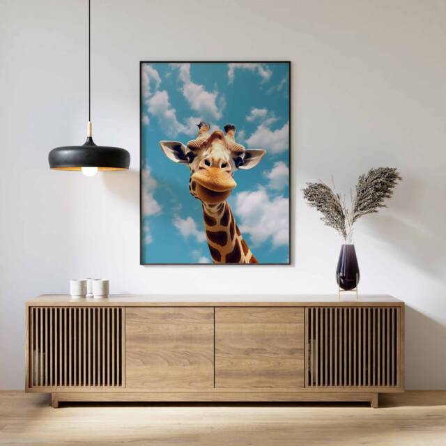 Giraffe Print, Poster, Funny Animal D??cor, Wall Art, Large Modern D??cor - image 1