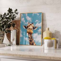 Giraffe Print, Poster, Funny Animal D??cor, Wall Art, Large Modern D??cor - thumbnail 3
