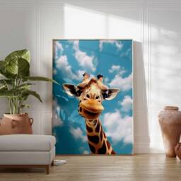 Giraffe Print, Poster, Funny Animal D??cor, Wall Art, Large Modern D??cor - thumbnail 2