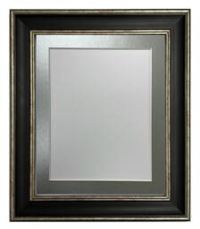 Scandi Black & Distressed Silver Picture Frame With Mount