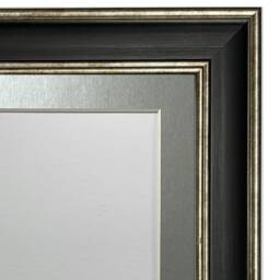 Scandi Black & Distressed Silver Picture Frame With Mount - thumbnail 2